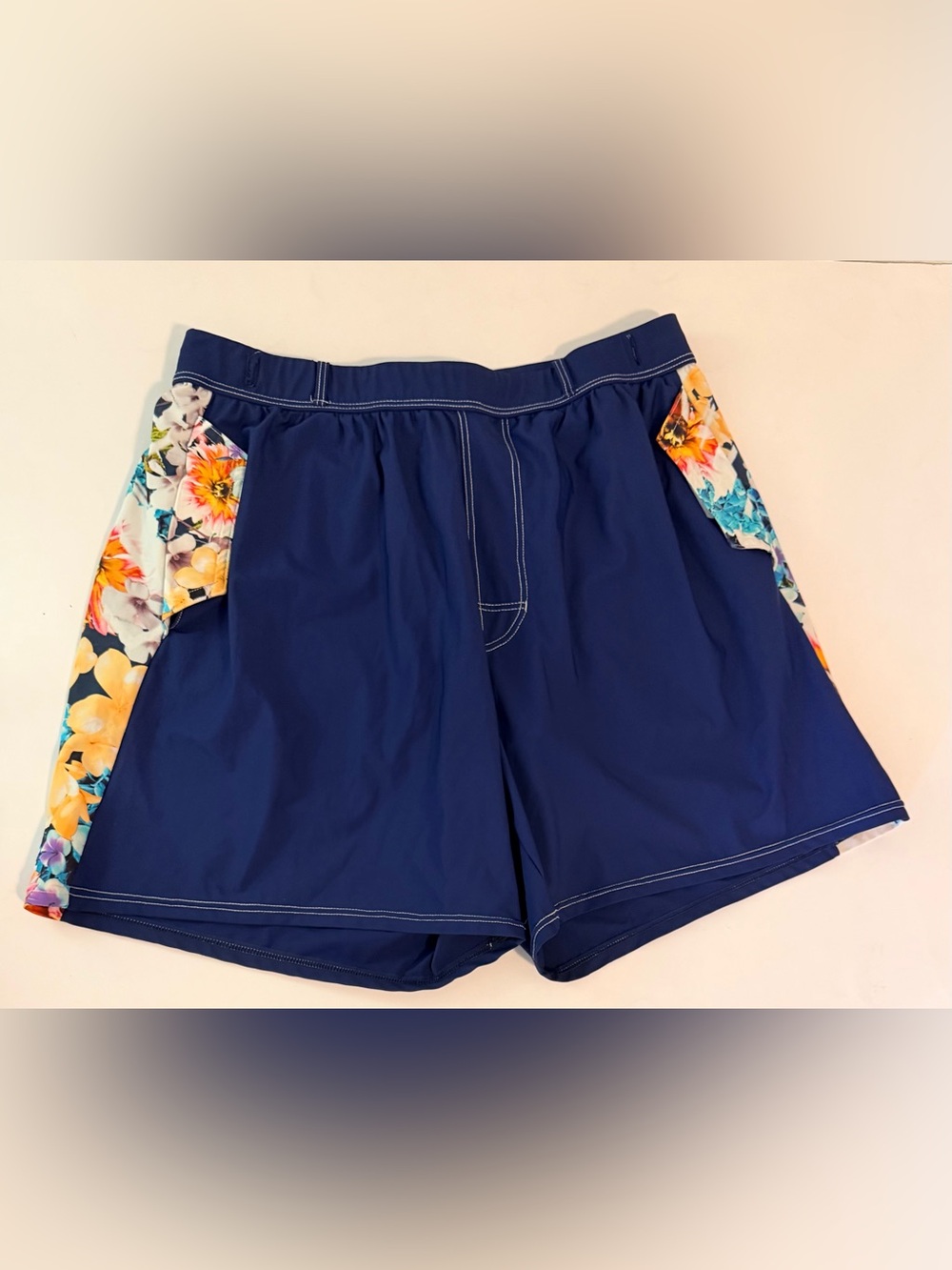 Sunseeker Australia Floral Side Panel Swim Shorts Navy Blue - Women's US 8